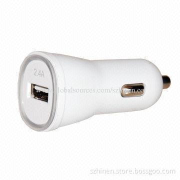 Car Charger with 5V/2.4A Output, CE, FCC, E-mark, RoHS Marks
